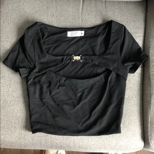 TIGER MIST BLACK CROP TOP